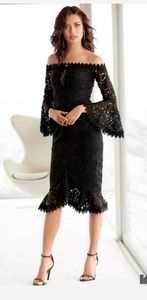 Boston Proper chunky lace off-the-shoulder dress